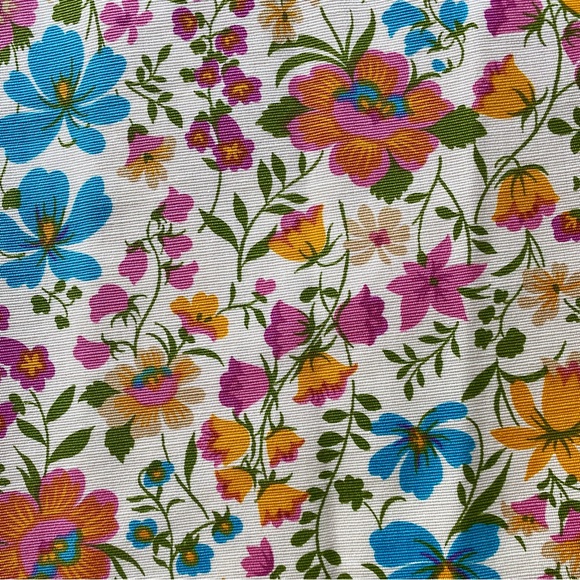 Vintage 60s David Crystal Floral Dress Suit Set S Ivory Pink Blue Yellow Green - Picture 12 of 13